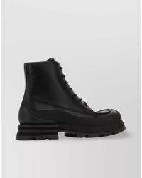 McQueen - Leather Lace-Up Ankle Boots - Lyst