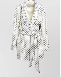 Valentino - Printed Single Breasted Coat - Lyst