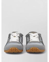 Balmain - Low Top Sneakers Round Toe Suede Panels - Lyst