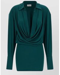ANDAMANE - Draped V-Neck Mini Dress - Lyst
