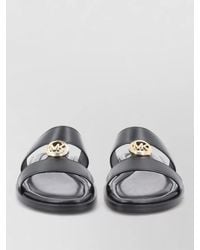 Michael Kors - Flat Sole Open Toe Leather Sandals - Lyst