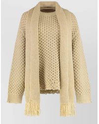 MM6 by Maison Margiela - Ribbed Wool-Blend Crew-Neck Sweater - Lyst