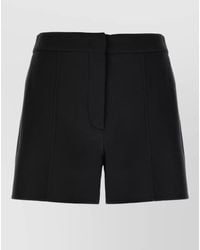 Sportmax - Wool Low-Rise Pleated Cropped Trousers - Lyst