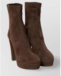 Aquazzura - Suede Leather Saint Honore 120 Mm Ankle Boots - Lyst