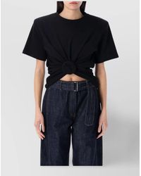 Magda Butrym - Ribbed Cropped Knotted T-Shirt - Lyst