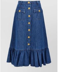 Valentino Garavani - Denim A-Line Skirt - Lyst