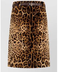 Max Mara - Leopard Print Skirt Belted Waist Design - Lyst