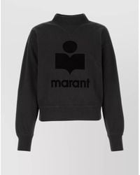 Isabel Marant - Moby Cotton Sweatshirt Featuring Flocked Logo - Lyst