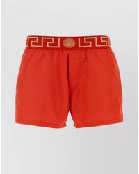 Versace - Polyester Swim Shorts With Pockets And Elastic Waistband - Lyst