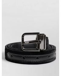 Dolce & Gabbana - Leather Belt Metal Buckle Smooth Finish Panel - Lyst