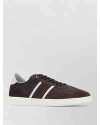 Ferragamo - Suede And Leather Low-Top Sneakers - Lyst