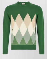 Ballantyne - Crew Neck Argyle Knit Long Sleeve Sweater - Lyst