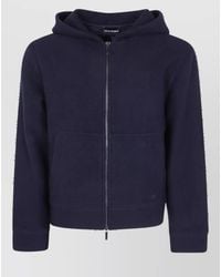 Emporio Armani - Wool Blend Zip-Up Hoodie Jacket - Lyst