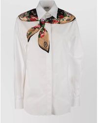 Moschino - Shirt Long Sleeves Collared Neck Floral Scarf - Lyst