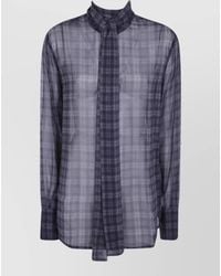 7 For All Mankind - Silk Long Sleeve Bow Shirt - Lyst