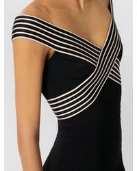 Elisabetta Franchi - Striped Knit V-Neck Maxi Dress - Lyst
