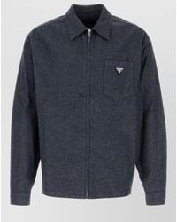 Prada - Chambray Shirt Long Sleeves Collared Chest Pocket - Lyst