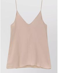Brunello Cucinelli - Silk V-Neck Sleeveless Top - Lyst