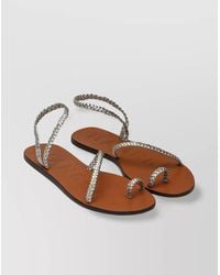 Manebí - Leather Thong Sandals With Braided Straps - Lyst