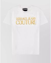 Versace Jeans Couture - Short Sleeve Crew Neck Cotton T-Shirt - Lyst