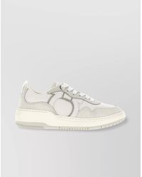 Ferragamo - Calfskin Leather Low-Top Sneakers - Lyst