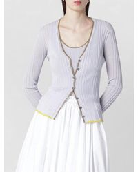 Roberto Collina - Cardigan Trim Long Sleeves Scoop Neck - Lyst