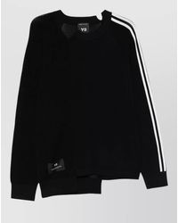 Y-3 - Logo Cotton Sweatshirt Three Stripe Sleeves - Lyst