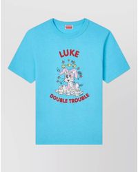 KENZO - Cartoon Graphic Crew Neck Cotton T Shirt - Lyst