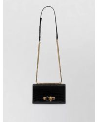 McQueen - Jewelled Satchel Leather Crossbody Bag - Lyst