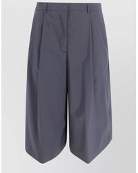 Herno - High Waist Cotton Bermuda Shorts Tailoring - Lyst