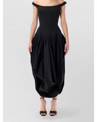 Magda Butrym - Draped Off-The-Shoulder Asymmetric Midi Dress - Lyst
