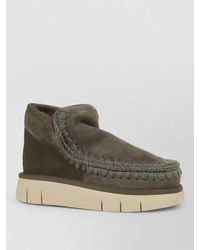 Mou - Shearling Slip-On Platform Slippers - Lyst