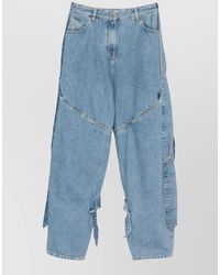 The Attico - Denim Panelled Wide-Leg Trousers - Lyst