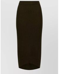 Victoria Beckham - Fine-Knit Ribbed High-Rise Wool Midi Skirt - Lyst