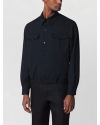 Lardini - Collared Jacket Chest Pockets Elasticated Hem - Lyst