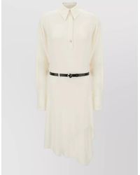 Coperni - Stretch Polyester Dress Asymmetrical Hem Belted Waist - Lyst