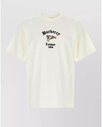 Burberry - Cotton Crew Neck Graphic Print T Shirt - Lyst