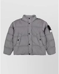 Stone Island - Quilted Button Up Padded Jacket High Neck - Lyst