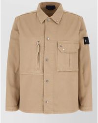 Stone Island - Cotton Jacket Adjustable Cuffs Chest Pocket - Lyst
