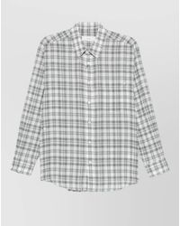 DUNST - Check Cotton Shirt Buttoned Collar Chest Pocket - Lyst