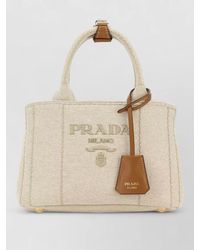 Prada - Canvas Mini Jardinière Handbag Contrast Trim - Lyst