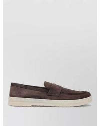 Prada - Suede Loafers Round Toe Rubber Sole - Lyst