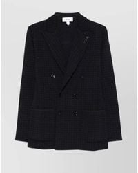 Lardini - Virgin Wool Houndstooth Double-Breasted Blazer - Lyst