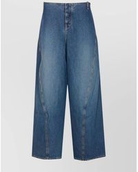 Alaïa - Denim Low-Rise Wide-Leg Cargo Trousers - Lyst
