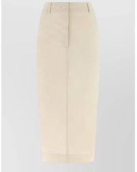 Thelatest - Cotton Midi Pencil Skirt - Lyst