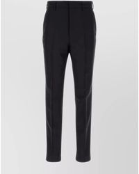 Prada - Tailored Wool Blend Pants With Front Crease - Lyst