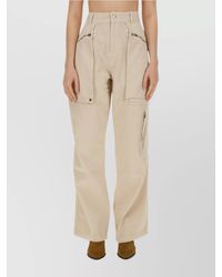 Isabel Marant - High Waist Wide Leg Zip Pockets Trousers - Lyst