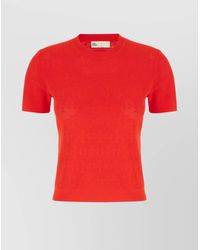 Tory Burch - Ribbed Logo-Jacquard Jersey T-Shirt - Lyst
