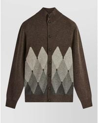 Ballantyne - Cashmere Ribbed High-Neck Cardigan - Lyst