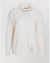 Max Mara - Wool And Cashmere Sweater With Asymmetric Hem - Lyst